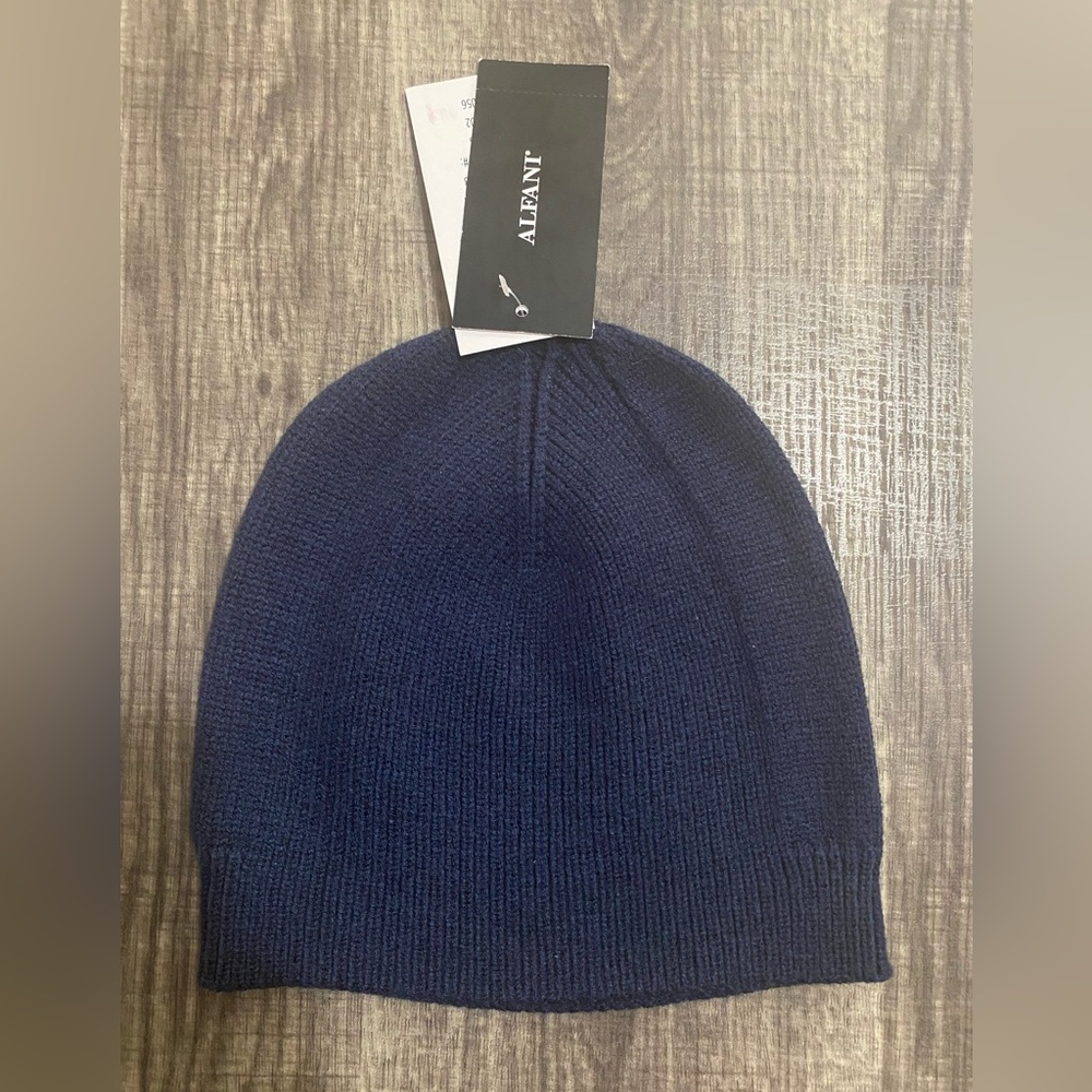 Alfani Men's Navy Blue Knit Beanie